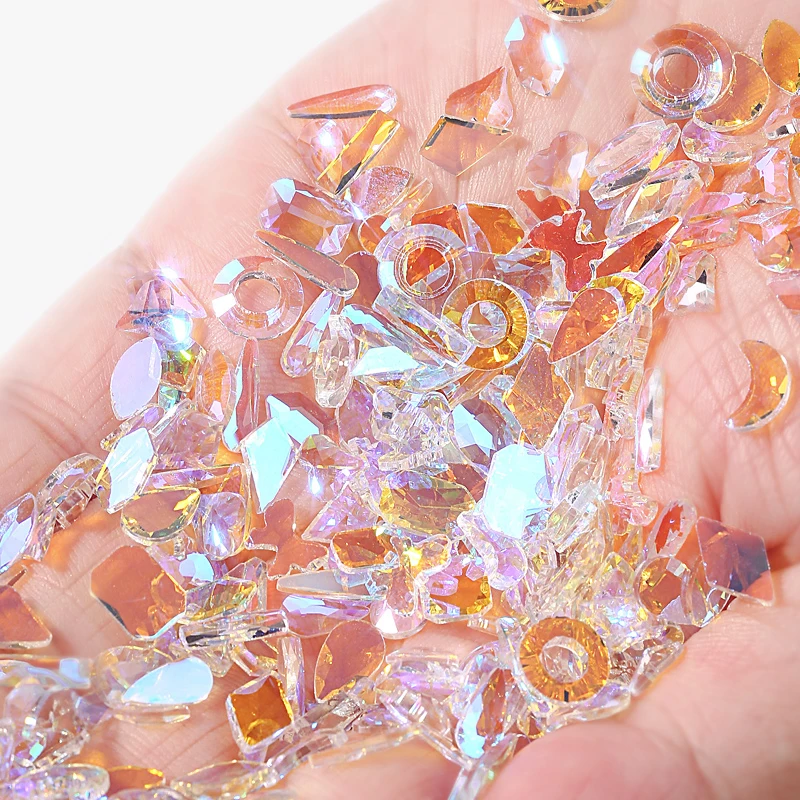 100 шт. формы смешивания ногтей Стразы сапфир дно с дождевыми каплями ромб