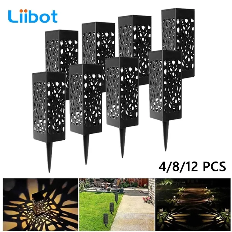 

4/8/12Pcs Solar Garden Light Decoration Hollow Lawn Lamp Outdoor Garden Lights Pathway Light Waterproof Garden Solar led Lights