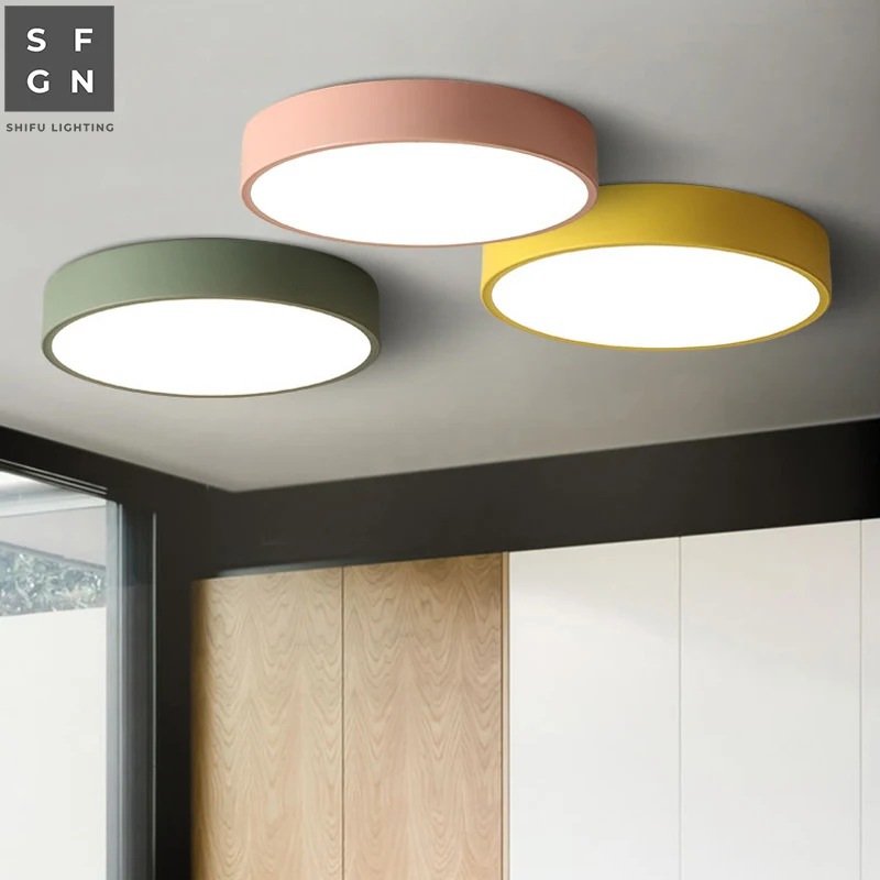 Светодиодный потолочный светильник в виде макаруна ультратонкий современный