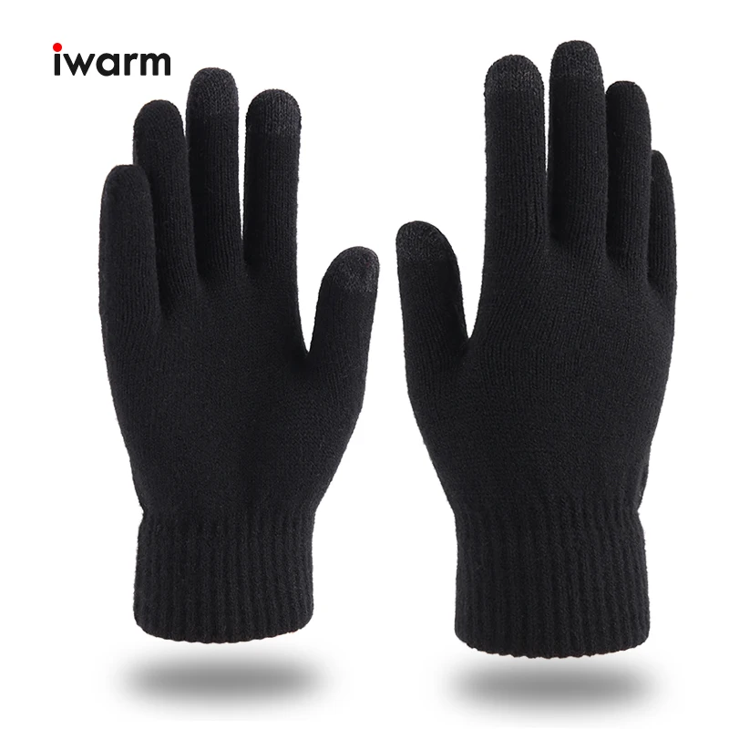 Вязаные перчатки iwarm женские и мужские для сенсорного экрана сохраняющие тепло