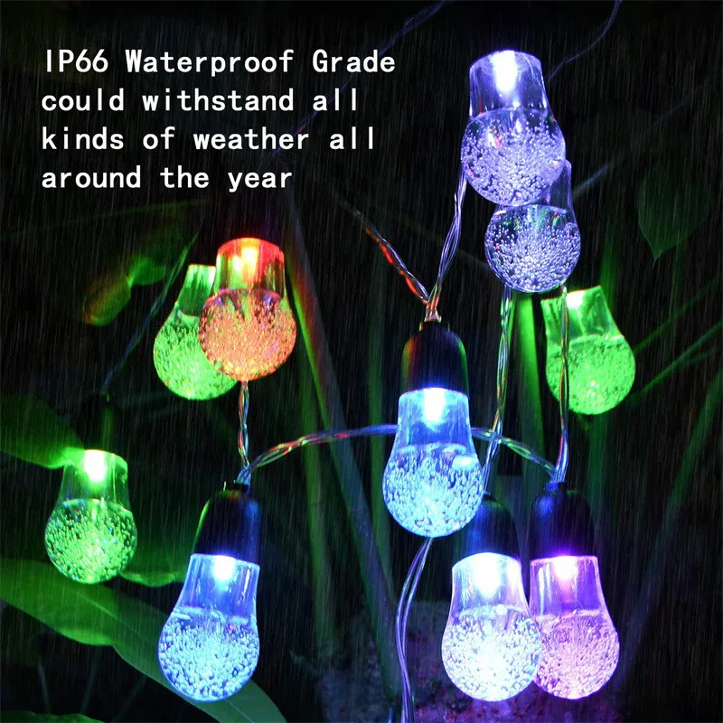 

2021 New 30 LEDS G40 Crystal Ball 8.8M Solar Lamp Power LED String Fairy Light Solar Garlands Garden Christmas Decor for Outdoor