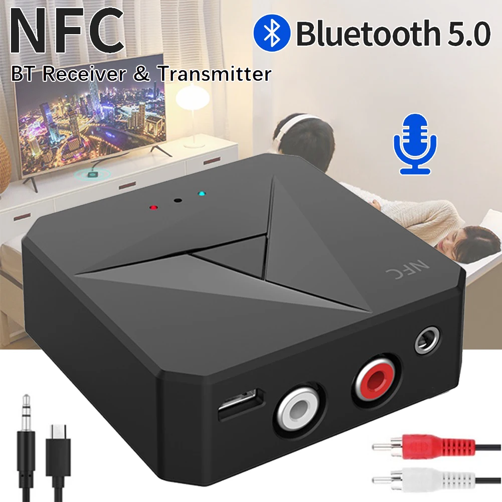 Bluetooth адаптер BT5.0 передатчик и приемник NFC с поддержкой аудио конвертер RCA стерео 3