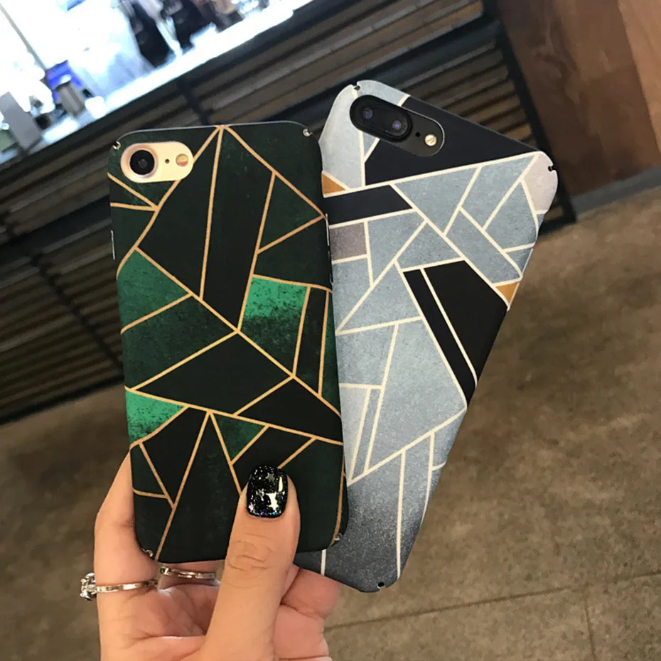 luxury geometric figure case for iPhone 7 7Plus 8 8Plus cover compatible apple iphone 6 6Plus 6s 6sPlus X XR XSMAX Hard PC |