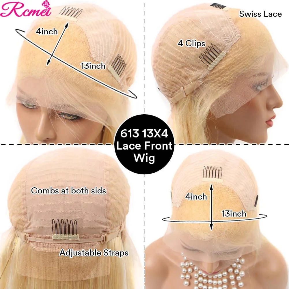 13x4 42 дюйма Rcmei светлые кружевные передние человеческие волосы парики бразильские