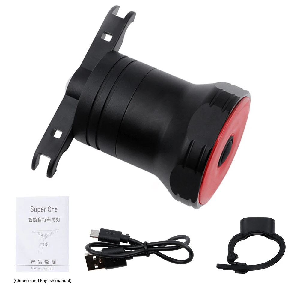 

Bright High Intensity Led Tail Bike Intelligent Rear Light Auto On/Off Brake Sensing Smart USB Rechargeable Warn Flashlight