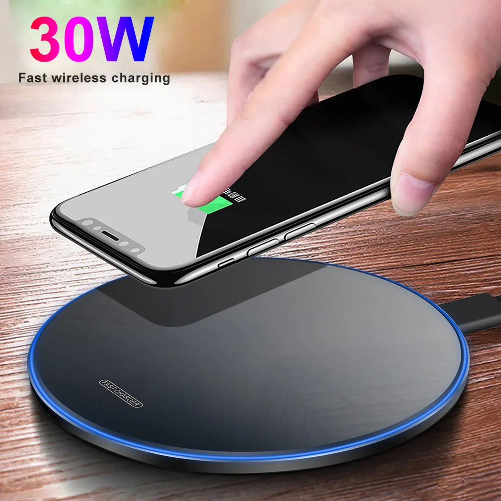 FDGAO 30W Fast Wireless Charger For Samsung S21 S20 Note 20 iPhone 14 13 12 Pro Max 11 8 X XS XR Xiaomi Mi 11 Huawei Mate 40 Pro