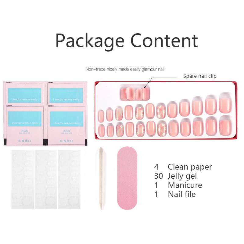 30 шт. накладные ногти для самостоятельного маникюра 3D блестящие художественные