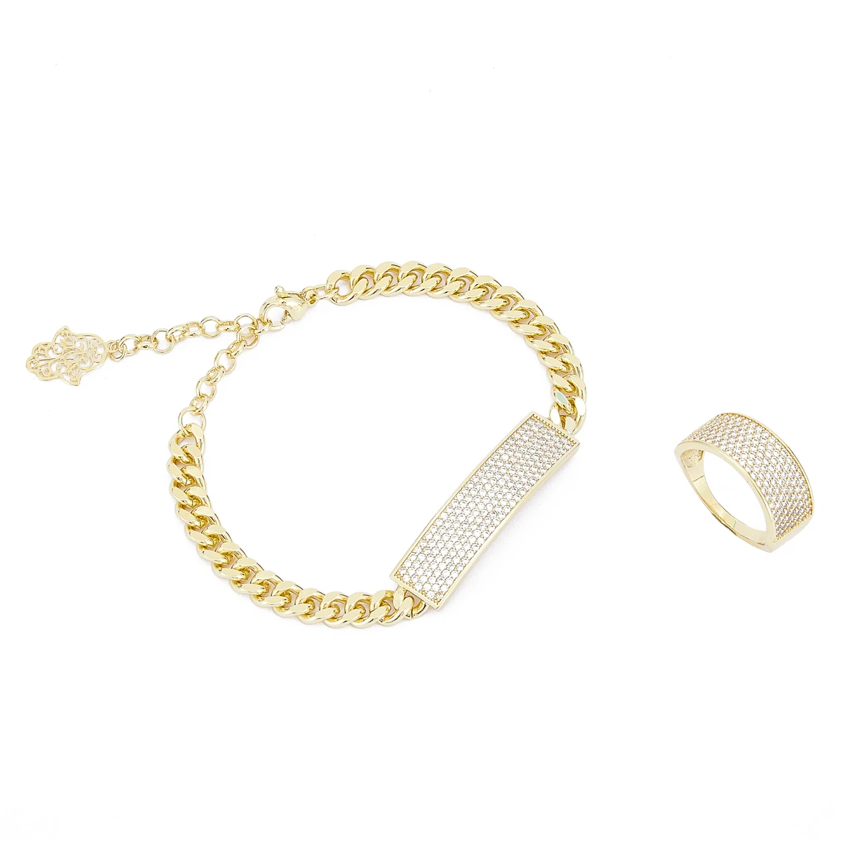 

Модный комплект ювелирных украшений 2021 апреля, браслет и кольцо золотого цвета для женщин, комплект ювелирных украшений brida, комплект ювели...