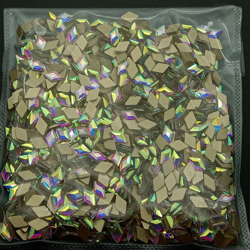 1440 adet/torba kristaller tırnak sanat fantezi Rhinestones düz cam şekli AB takı Diamonds taşlar Nail Art süslemeleri tasarım