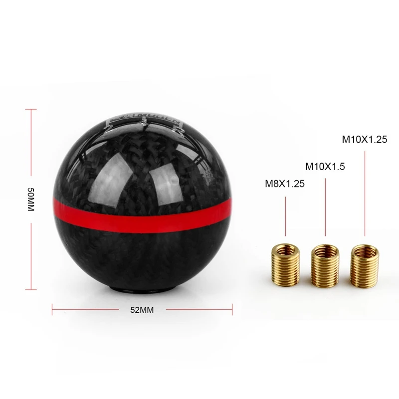 

Mugen Carbon Fiber Manual Transmission 5 Speed Racing Gear Shift Knob Round Red
