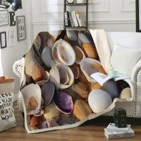 sunlight beach shell starfish cashmere blanket kid girl sofa soft plush bedspreads quilt drop ship