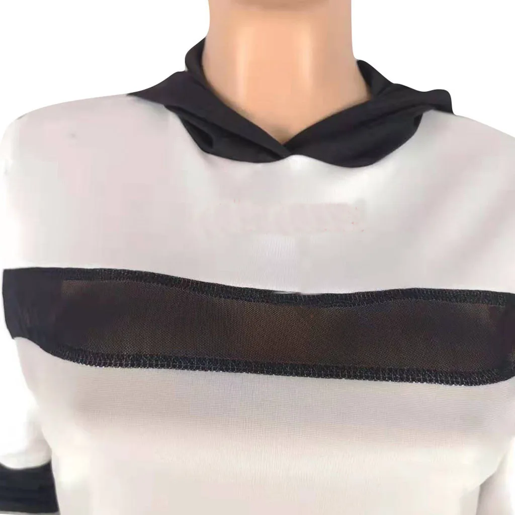 Осенний спортивный костюм для женщин Повседневная цветная толстовка с капюшоном