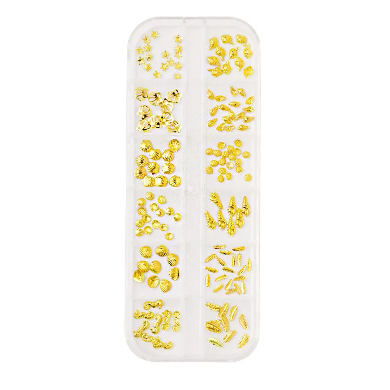 Металлические заклепки для ногтевого дизайна 12 ячеек ювелирные изделия звезда и