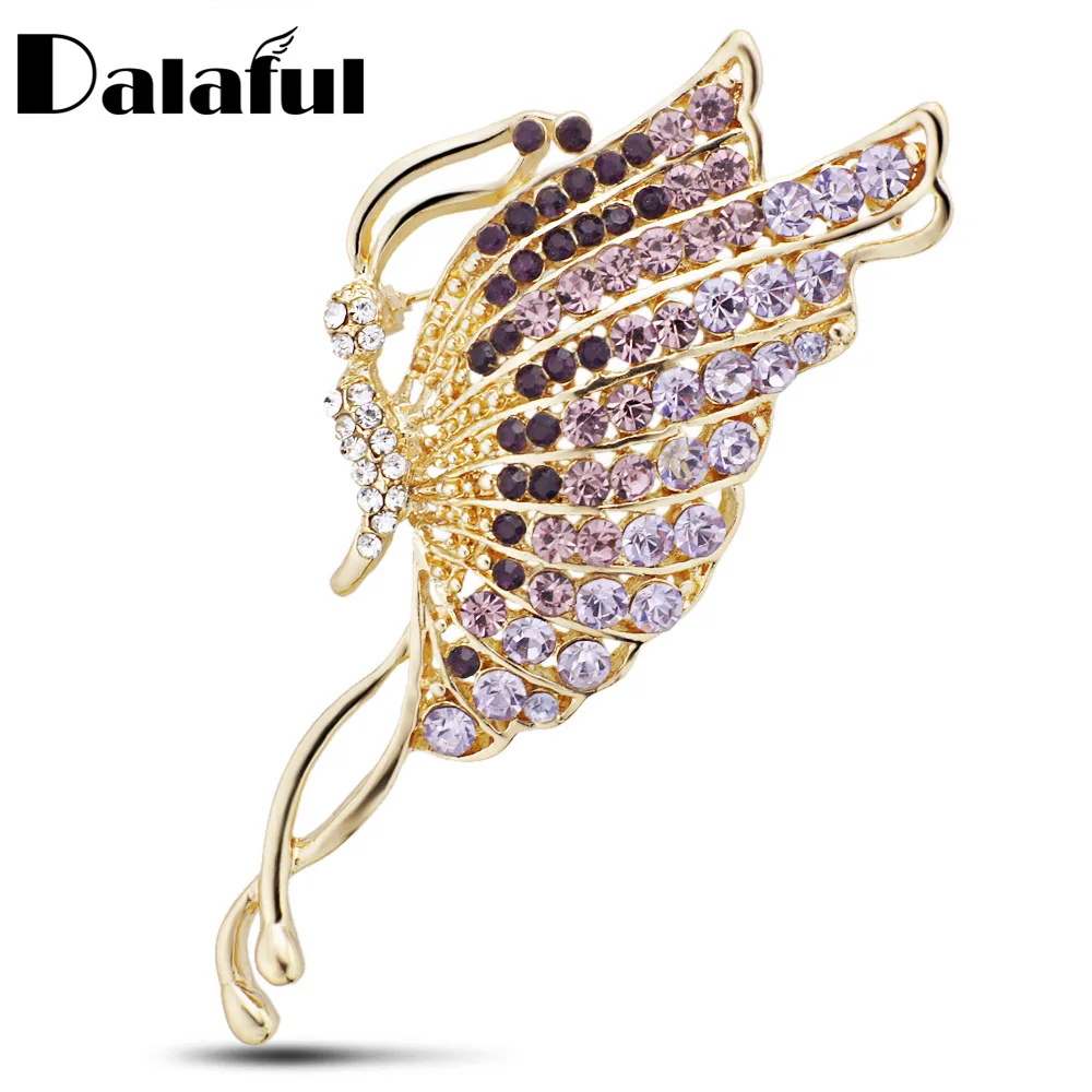 Dalaful изысканные броши в форме бабочки со стразами бриллиантовые пряжки булавка