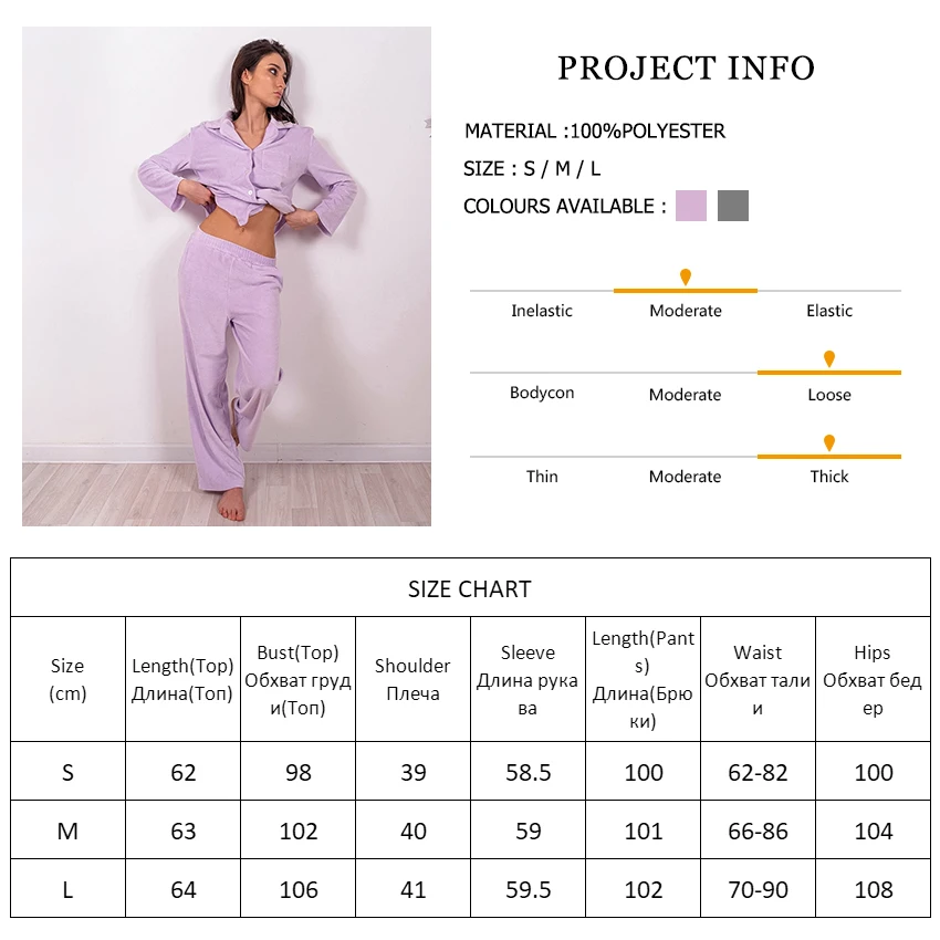 

Hiloc Velvet Trouser Suits Pocket Long Sleeve Sets Womens Outfits 2021 Autumn Suit For Women Sleepwear Warm Elegant Homewear