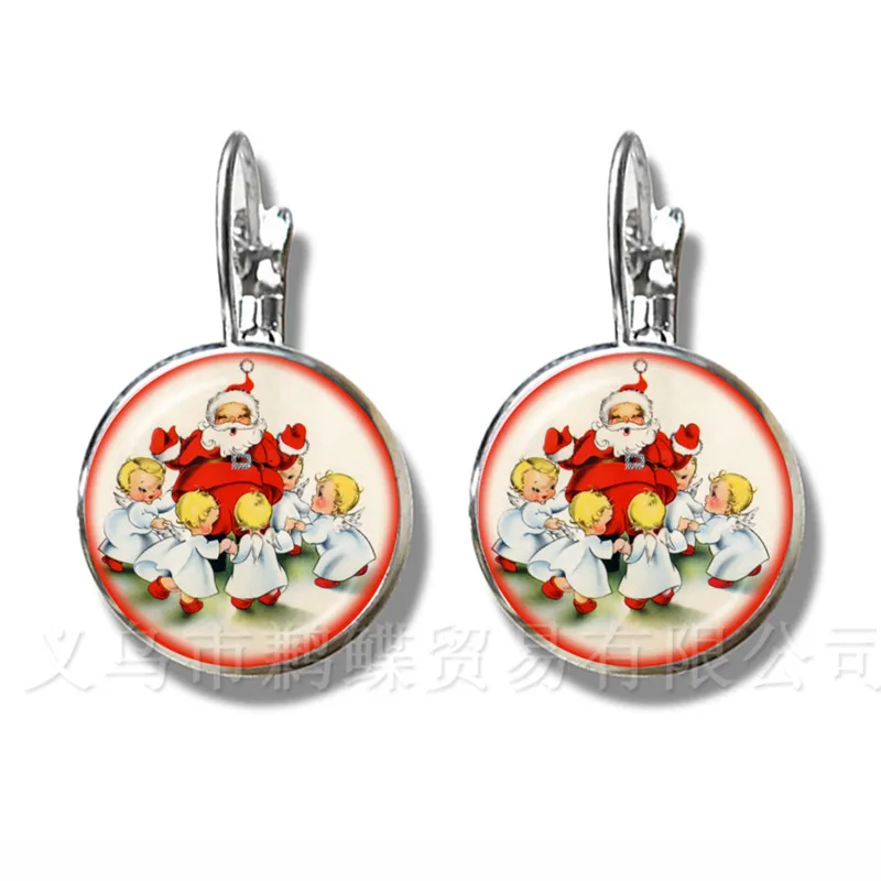

2018 милые Высокое качество Рождественский подарок ручной работы серьги Санта Клаус Новогоднее поздравление серьги-гвоздики ювелирное изде...