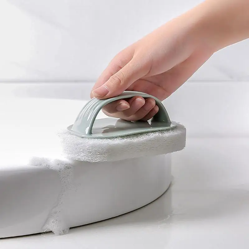 

1pc With Handle Emery Sponge Scrub Brush Dry Cleaning Sponge Kitchen Nano Cleaning Kinfe Tool Decontamination Strong Pan Q3M8