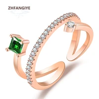zhfangiye fashion finger ring 925 silver jewelry with zircon gemstone hand accessories for women wedding party gift wholesale