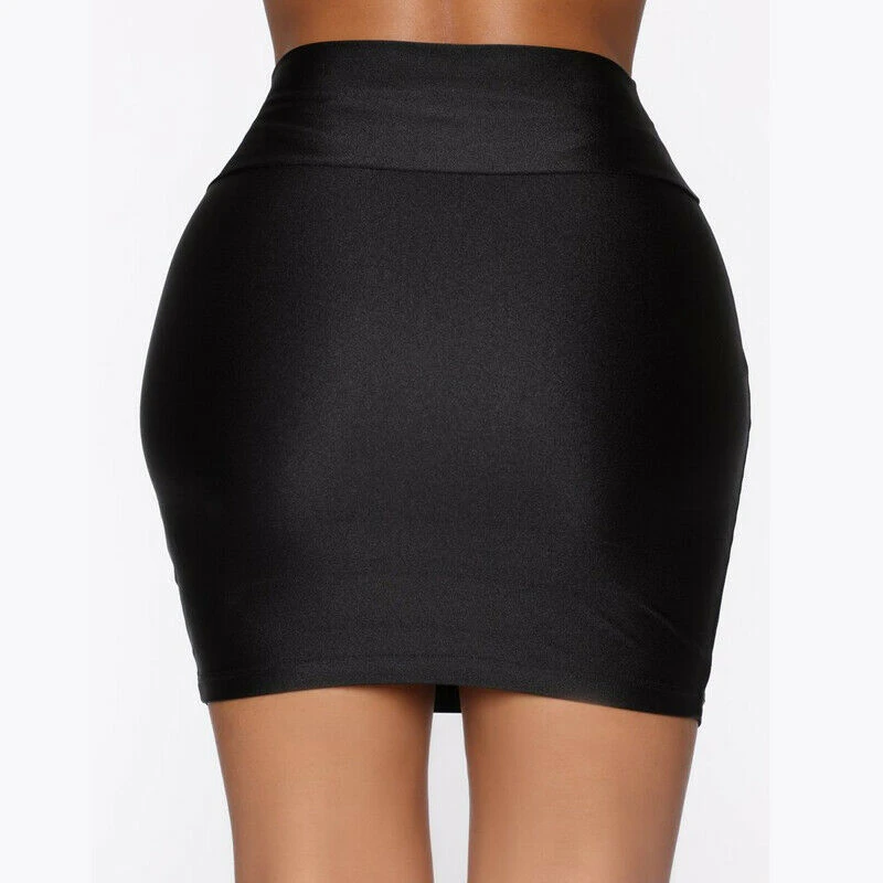 Женская короткая мини-юбка черная Повседневная вечерние юбки в уличном стиле для