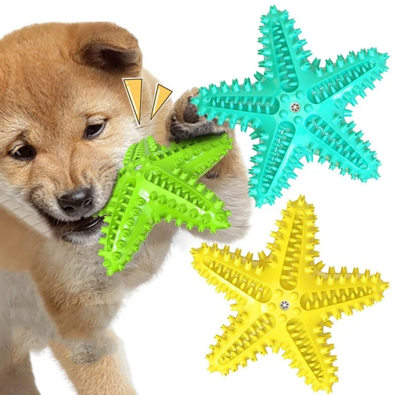 

Pet Supplies Starfish Water Floating Dog Toy Dog Molar Rod Sounding Squeaky Toothbrush Clean Dental Calculus Toothbrush Dog Toy