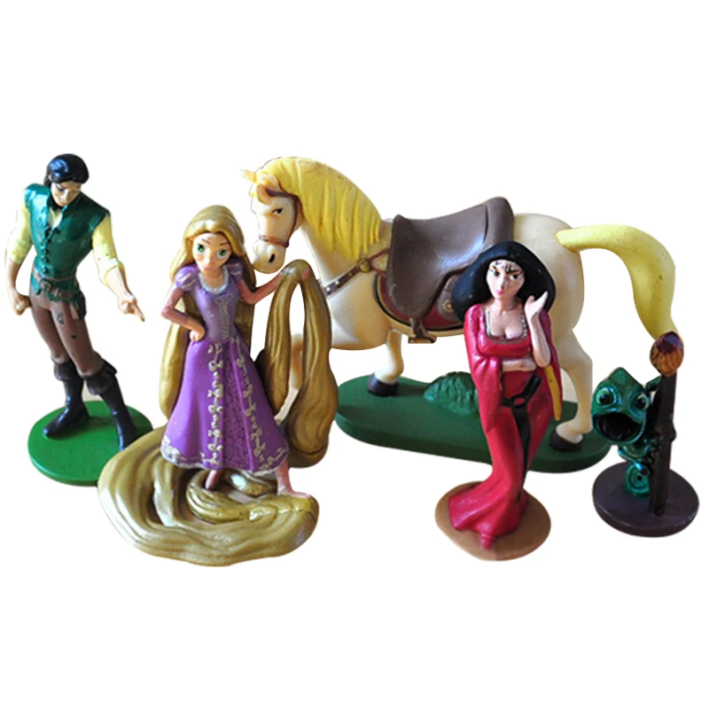 6-10cm 5pcs/Lot Tangled Princess Bundle Flynn Pascal Maximus Magic PVC Action Figures Toys Dolls |