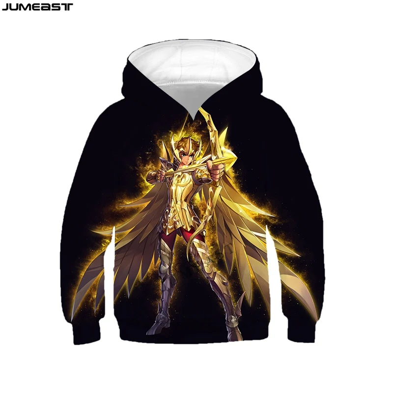 

Jumeast Brand Men Women 3D Printed Children Sweatshirt Anime Saint Seiya Long Sleeve Kids Cap Hoody Sport Pullover Hoodies