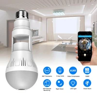 360 degree led light 1080p wireless panoramic home security wifi bulb lamp fisheye ip camera smart alarm consumer camcorders