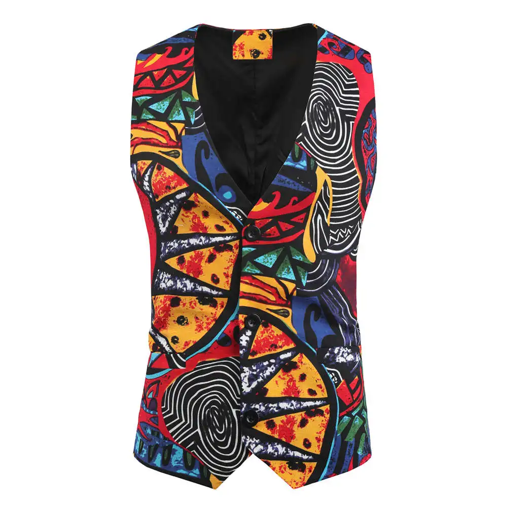 Костюм мужской из трех предметов однобортный смокинг с цветочным принтом пиджак