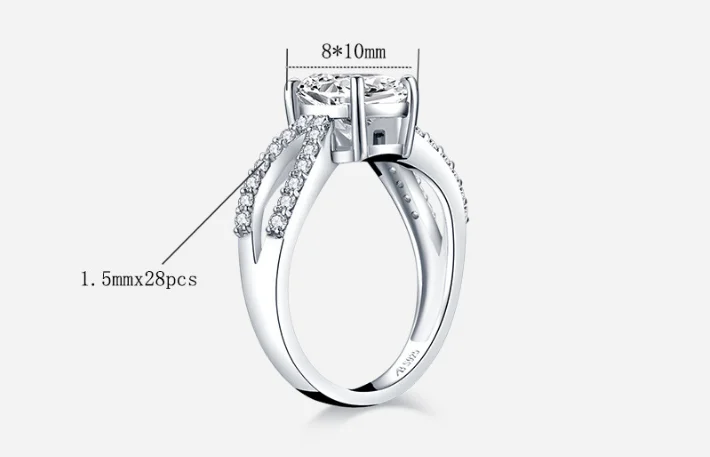 

8*10mm Oval Cut Lab-created Diamond Ring wedding proposal brand shining fine jewelry 925 sterling silver band