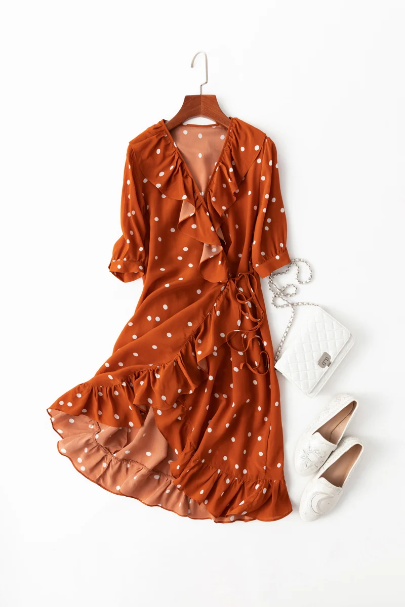 2020 летнее женское модное повседневное шелковое цельное платье с принтом|Женские платья| |