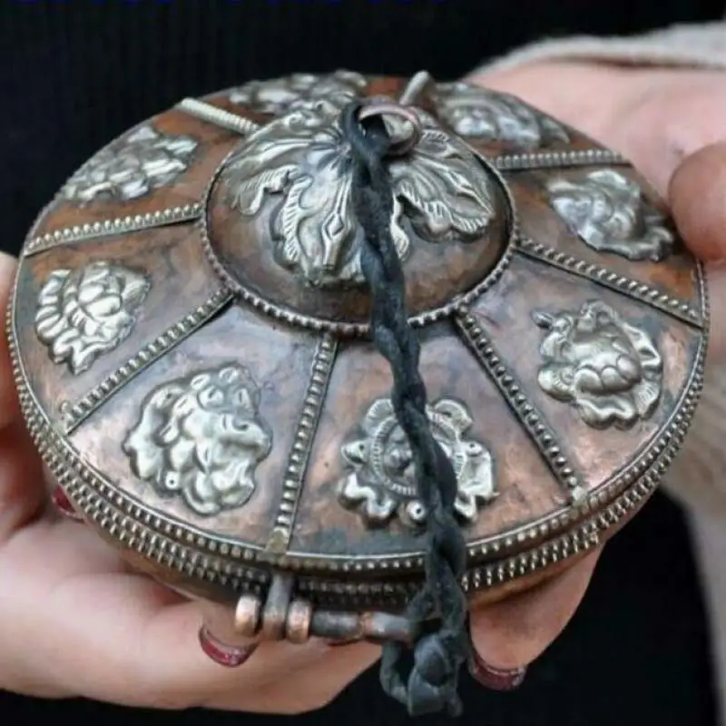 

Old Tibet bronze Tibetan Eight God Exorcism Evil spirits copper bell Phurpa