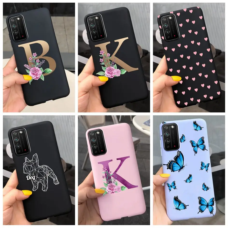 Чехол для Honor 10X Lite с черными буквами бампер силиконовый мягкий чехол телефона Huawei