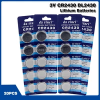 20pcs 3v cr2430 cr 2430 button pilas lithium coins cells battery watch clock batteries for calculator computer remote control