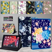 for apple ipad 2021 9th generation 10 2 inch case new flower pattern pu leather stand tablet protective coverstylus