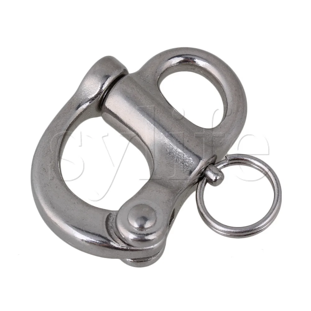 

50mm Stainless Steel Fixed Bail Snap Shackle for Sailing Boat Yacht Silver