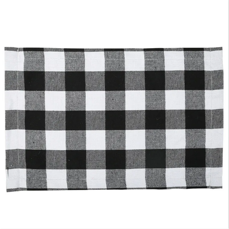 

New Christmas Decorations for Home Plaid Cloth Placemat Table Knife and Fork Tablecloth 2022 Navidad New Year Gift Home Decor