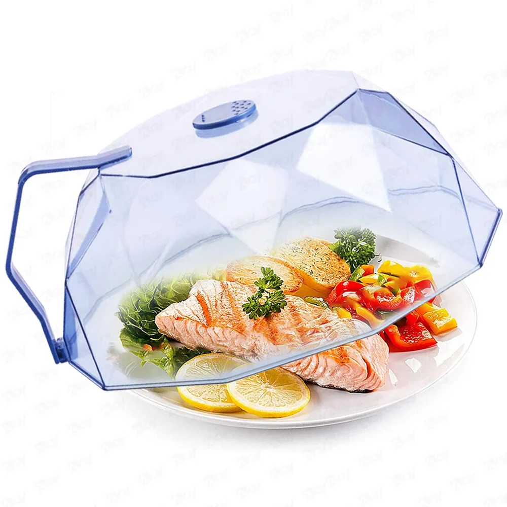 

Microwave Plate Cover Splatter Lid Splatter Guard Heating Oil-Proof Insulation Food with Handle Kitchen Accessories Gadgets Tool