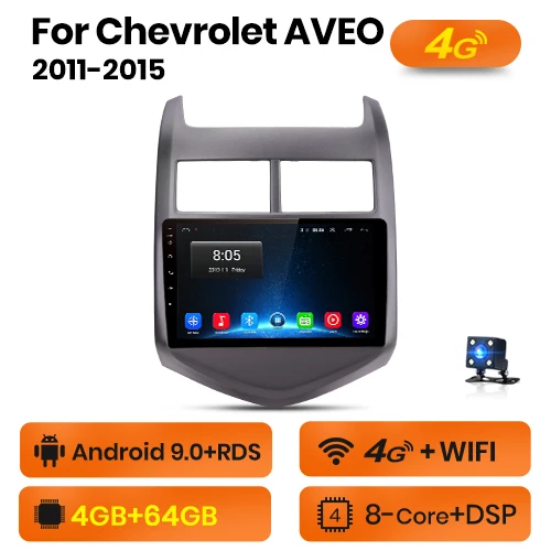 4G-WIFI (4GB-64GB) AWESAFE для Chevrolet Aveo 2011- автомобильный Радио Мультимедиа Видео плеер gps навигация Нет 2 din 2din DVD Android 8,1 2 ГБ+ 32 ГБ - Цвет: 4G-WIFI (4GB-64GB)