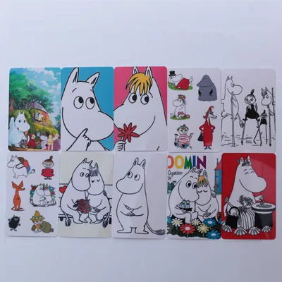 2 Moomin Muuminpeikko Новая модная карточная наклейка игрушка Наклейка Малыш Муми мультяшная наклейка милый финский персонаж наклейка для телефона - Цвет: 2