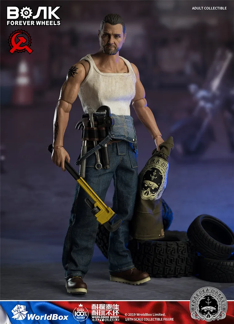

1/6 Scale Motor Mechanic Wheels World Box AT031 Full Set Action Figure Collectible Toys In Stock