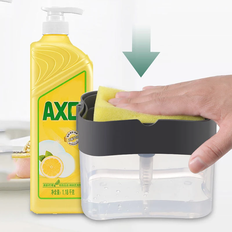2 в 1 губчатая коробка с дозатором для мыла двухслойный кухонный Пластиковый