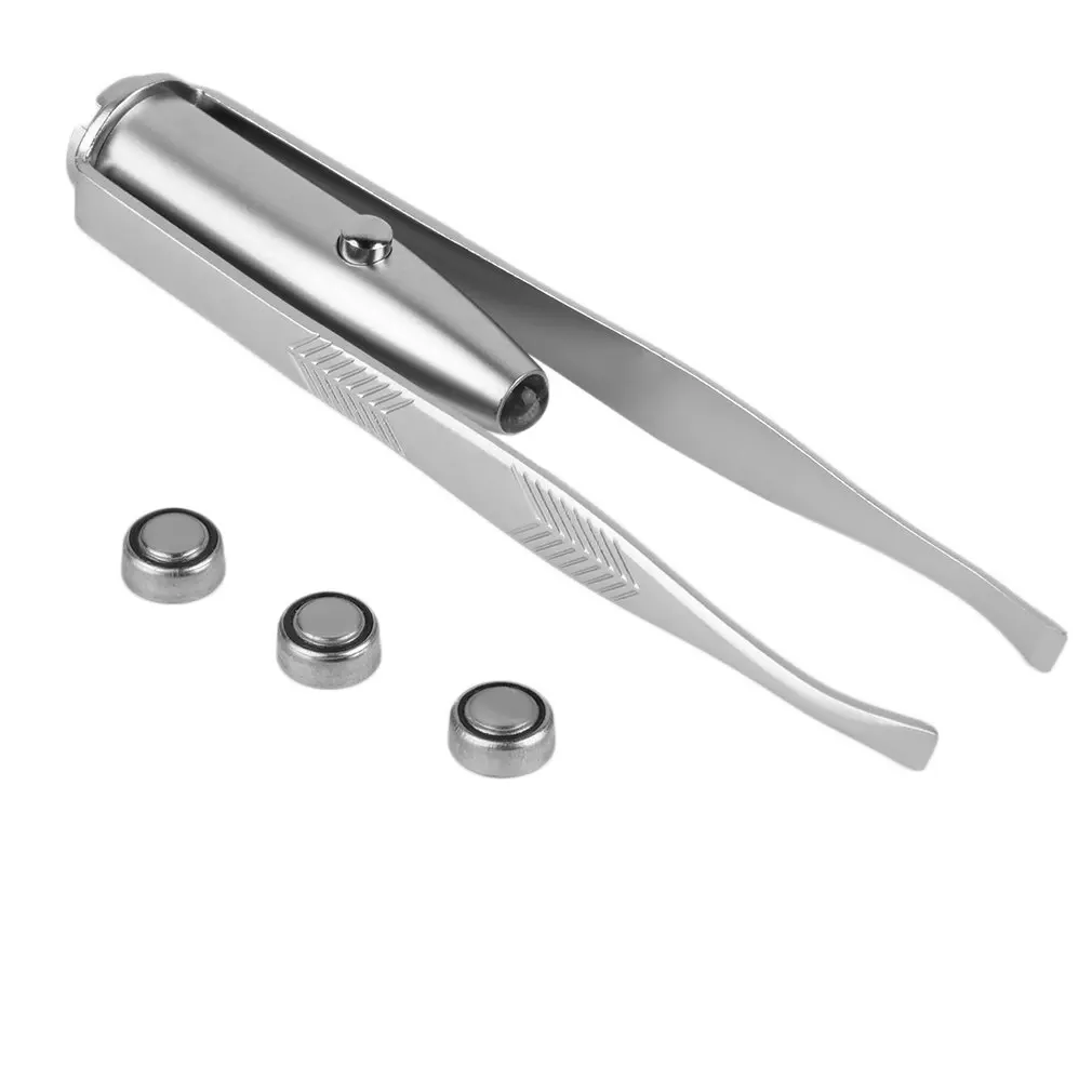 

LED Eyebrow Hair Removal Tool Portable Facial Hair Remover Stainless Steel Eyebrow Tweezers Make Up Beauty Tools