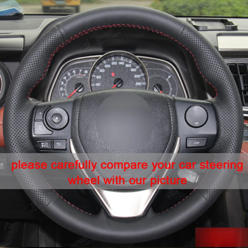 BlackPU искусственная кожа Чехол рулевого колеса автомобиля для Toyota RAV4 2013- Corolla- Auris 2013- Scion iM