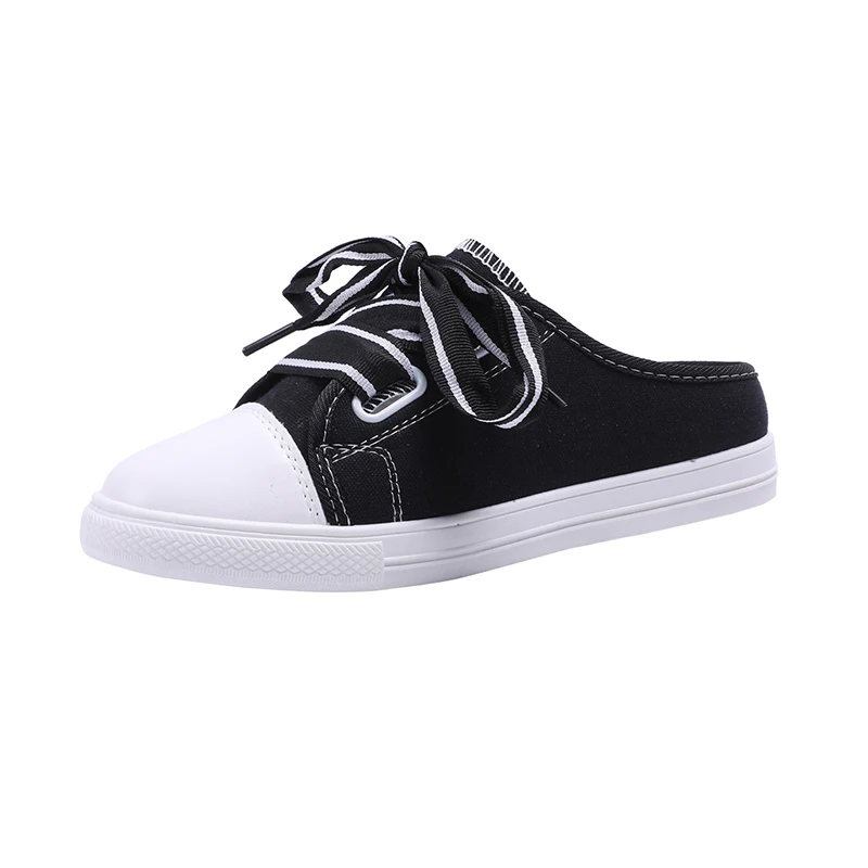 

2020 new spring and summer ladies slippers color matching lace round head fashion wear-resistant all-match open-toed lazy flat s