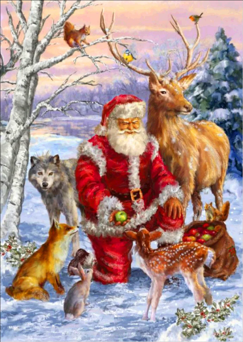 

Free Shipping Christmas Decoration Diamond Painting Kerst 5D DIY Diamond Embroidery J161 Partial 30X40 Canvas Paper Bag Roll-Up