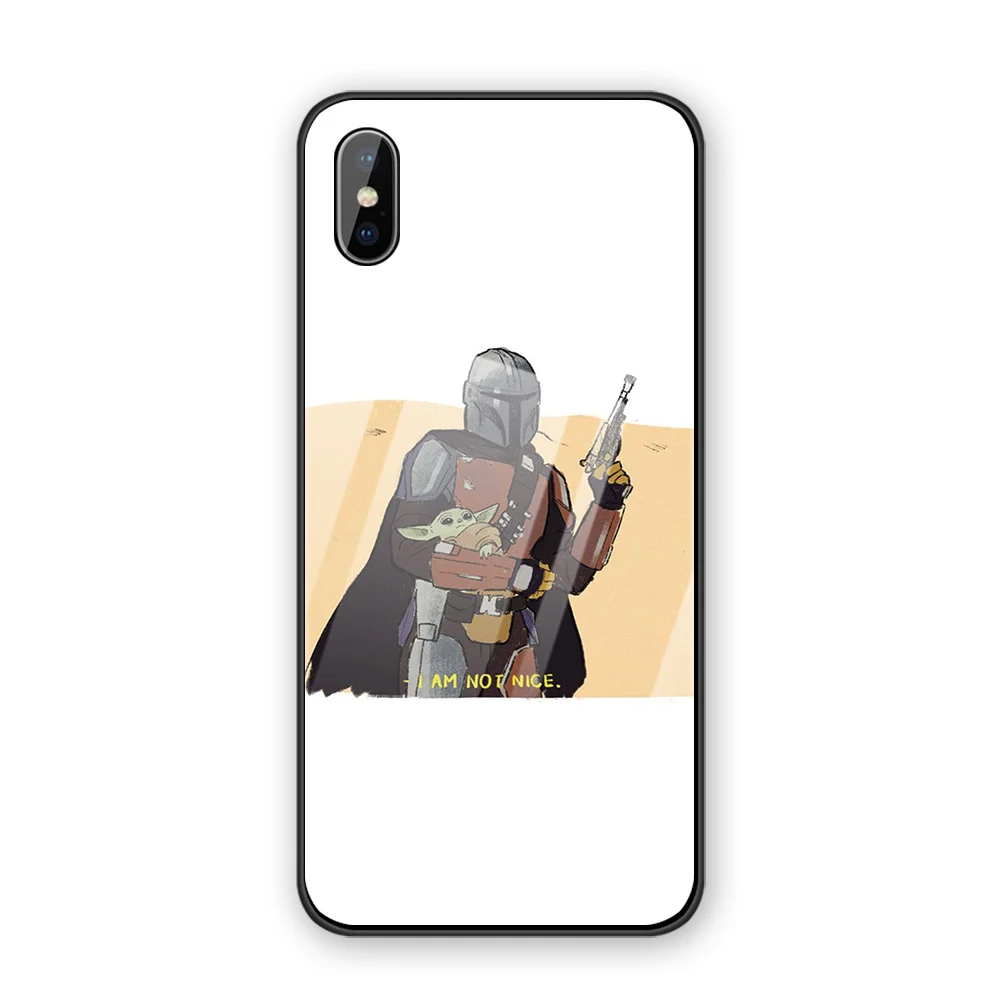 Забавный ребенок Йода на заказ мультфильм роскошный закаленное стекло чехол для телефона iphone 5 SE 5S 7 8 6 6S Plus 11 11Pro X XR XS MAX