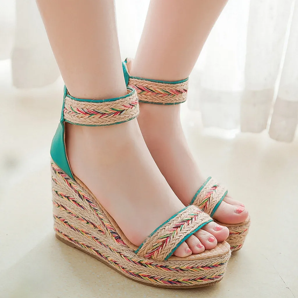 Сандалии SAGACE женские на танкетке удобные босоножки в этническом стиле толстой