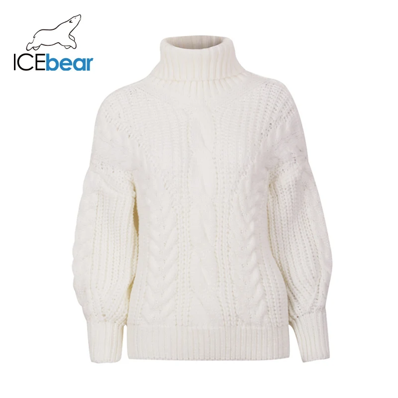 ICEbear Новинка 2019 осенне-зимний женский свитер с отворотом большой скрученный