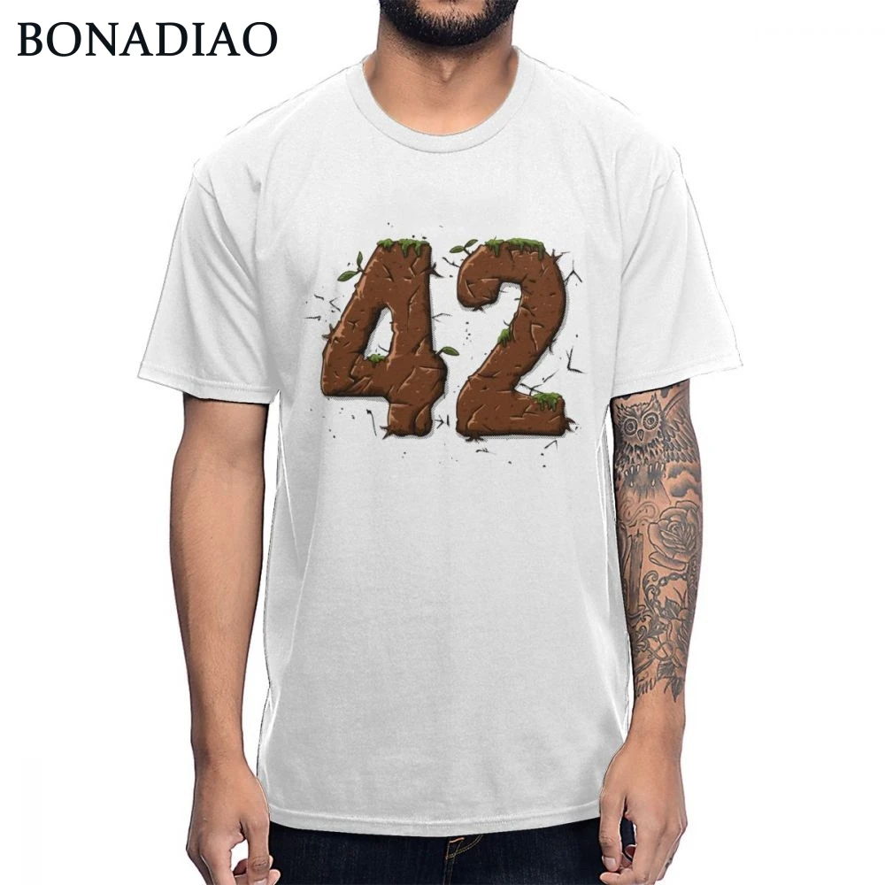 42 &quotавтостопом&quot гид по Галактике футболка для мужчин рок-н-ролл круглый вырез