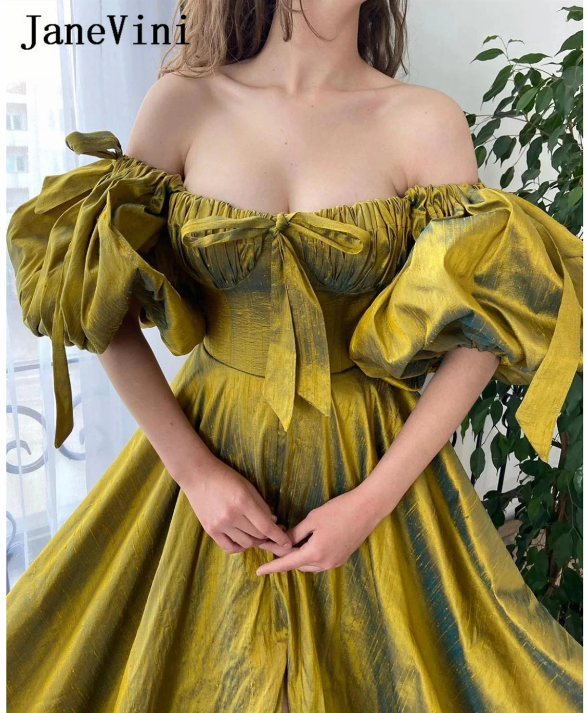 Женское вечернее платье JaneVini Длинное Платье трапециевидного силуэта с пышными